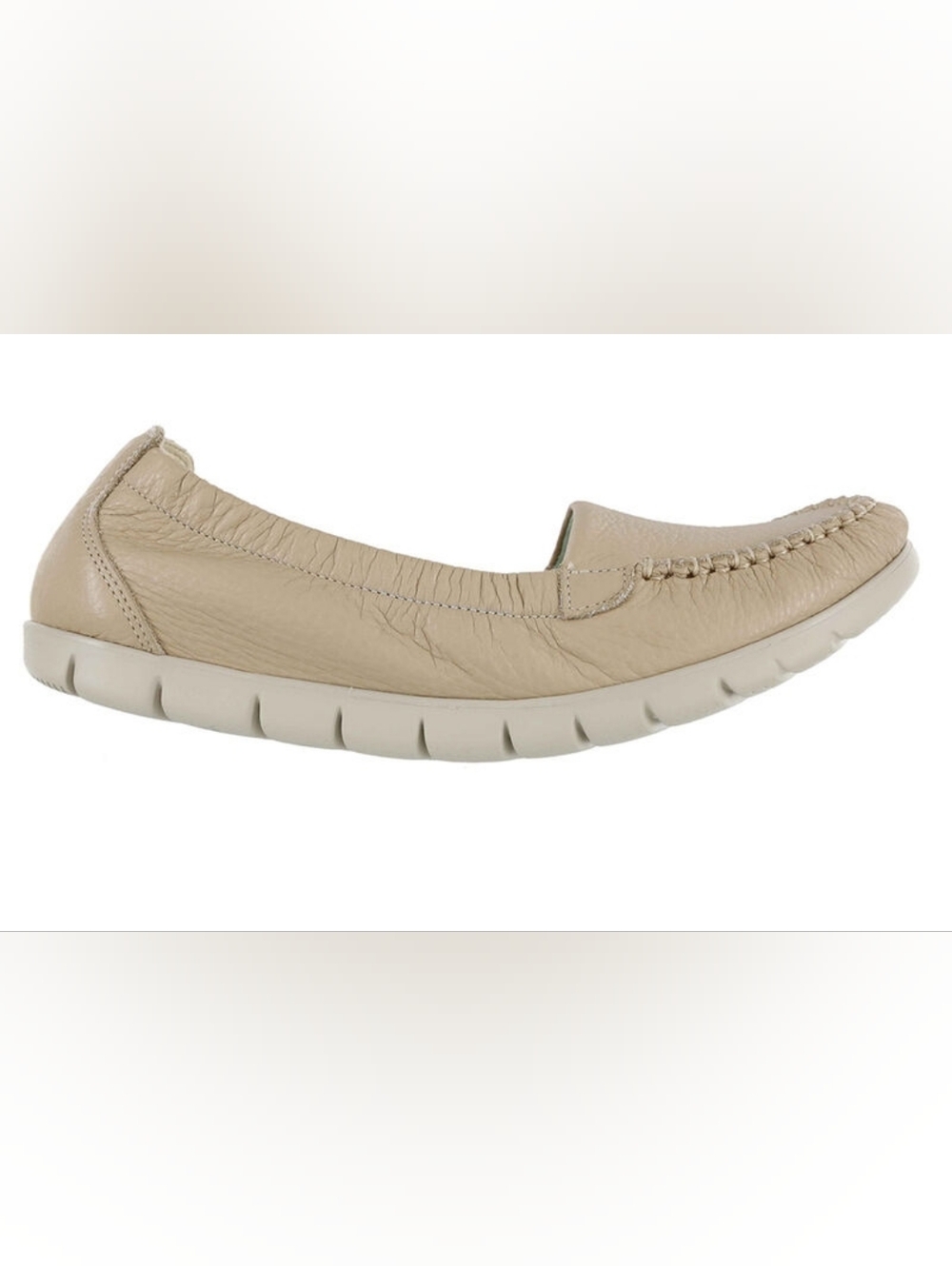 SAS Sunny Slip On Loafer Comfort Leather Walking Shoes Size 7 Wide Latte Tan
